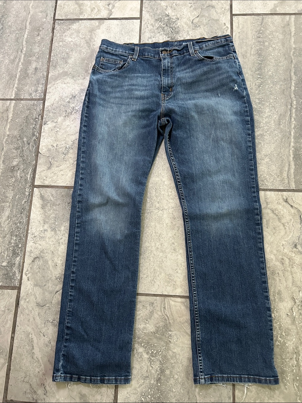 George BootCut Stretch Men's Blue Straight-Leg Jeans Size 36 x 32